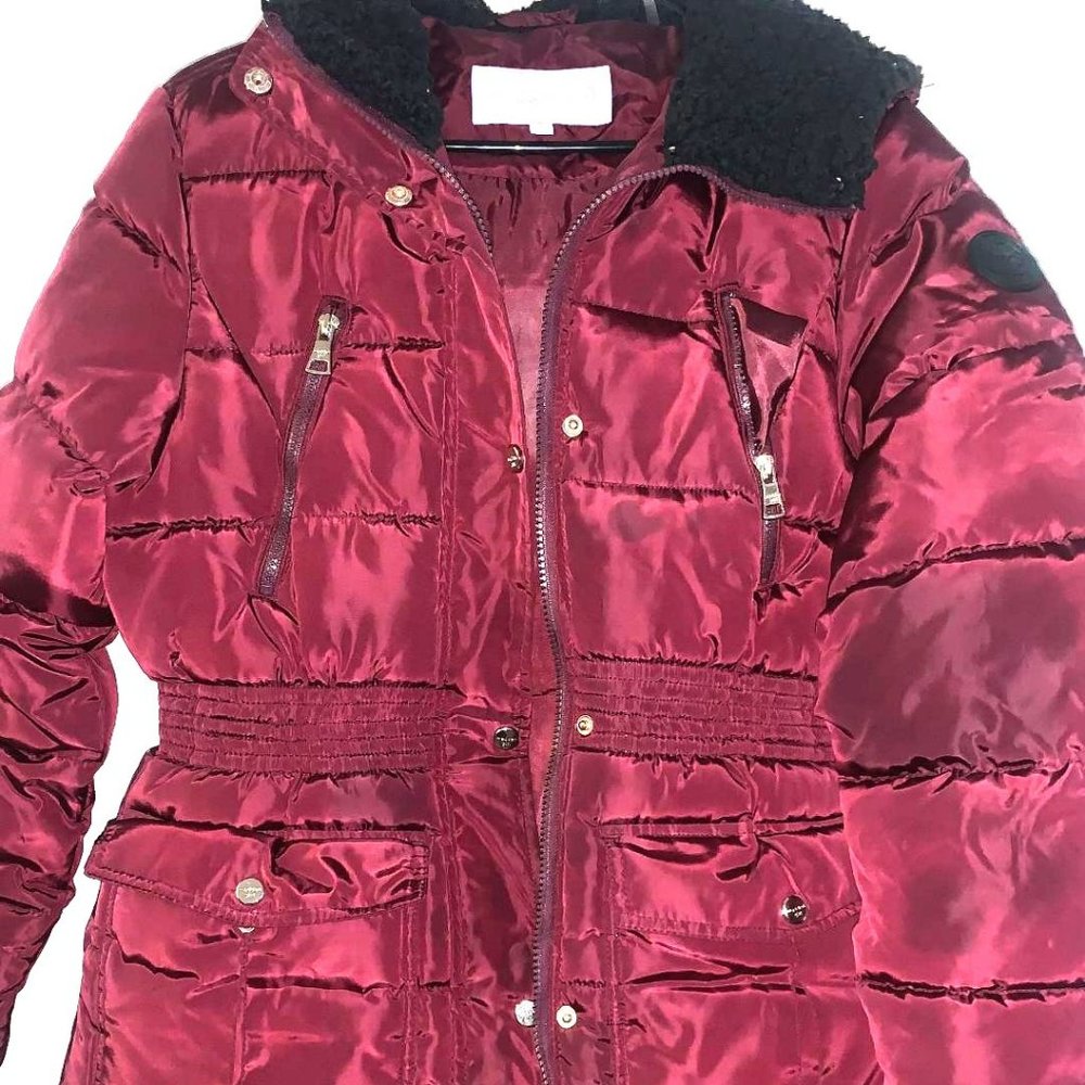 MADDEN-GIRL Womens Puffer jacket-coat Burgandy size SP - Picture 1 of 4